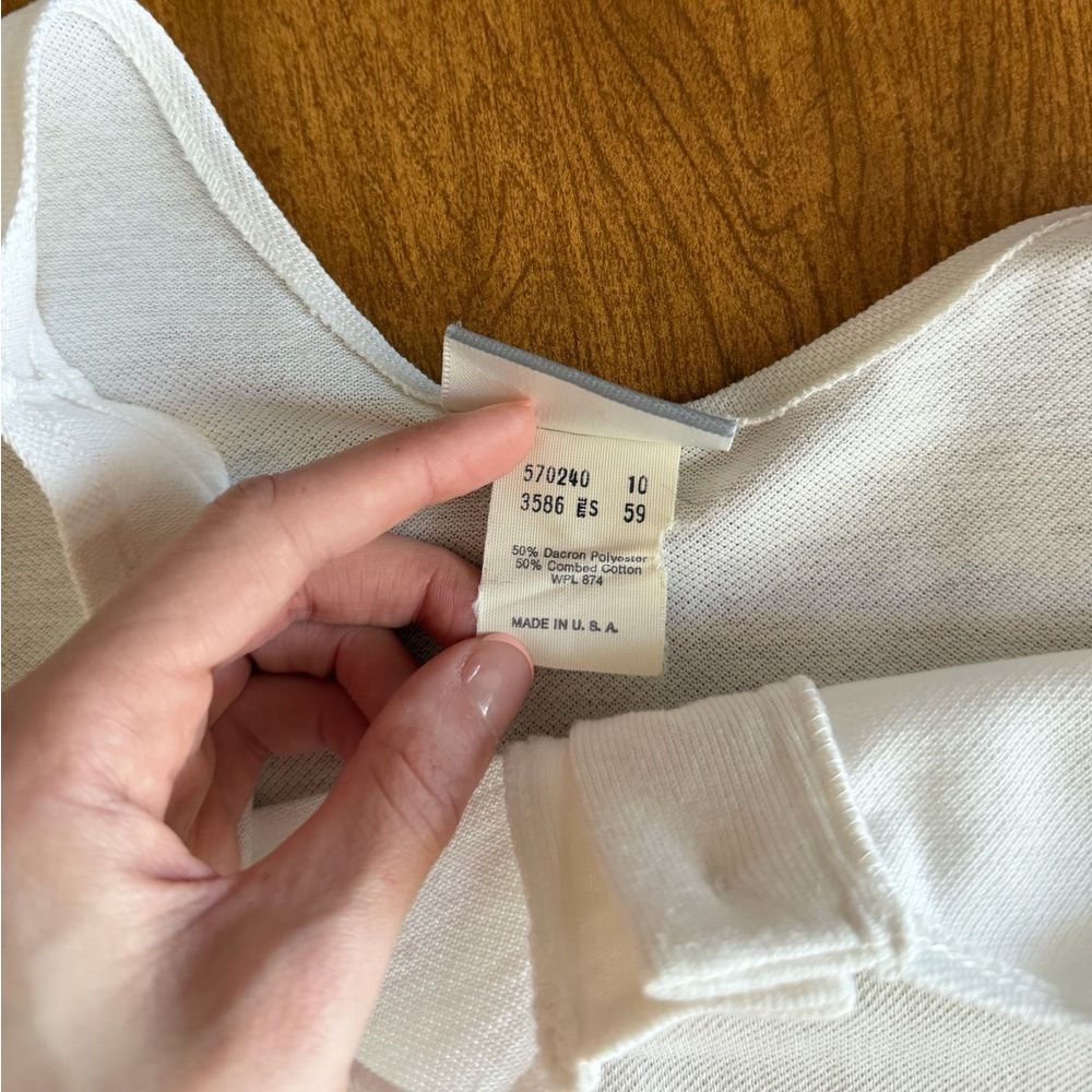 Vintage White Henley Tank Top 80s Made In USA - Picture 10 of 16
